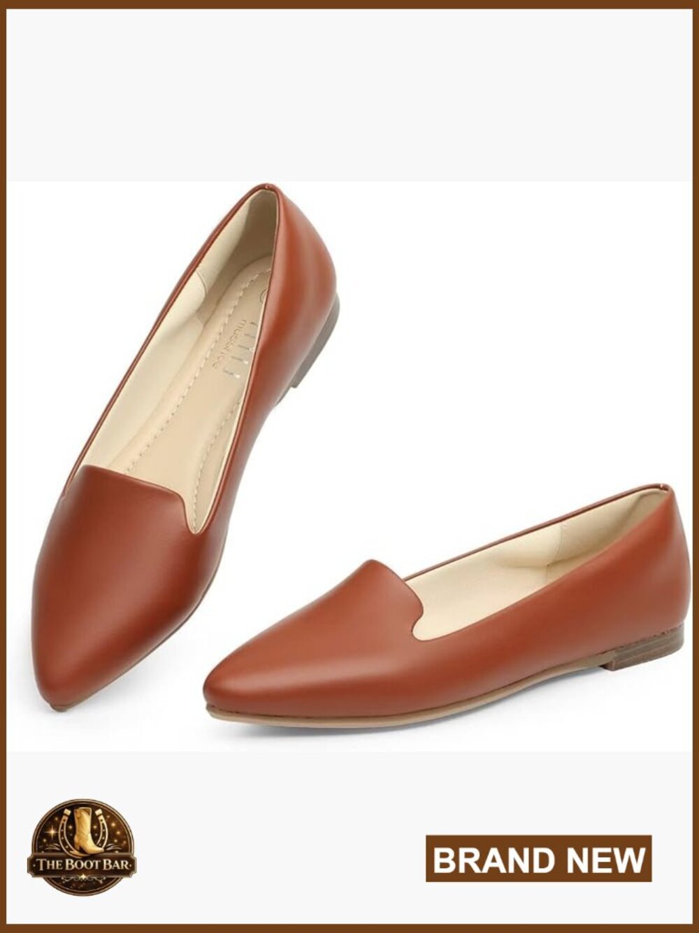 Pointed Toe Flats with Memory Foam, Slip On Suede for Work & Casual